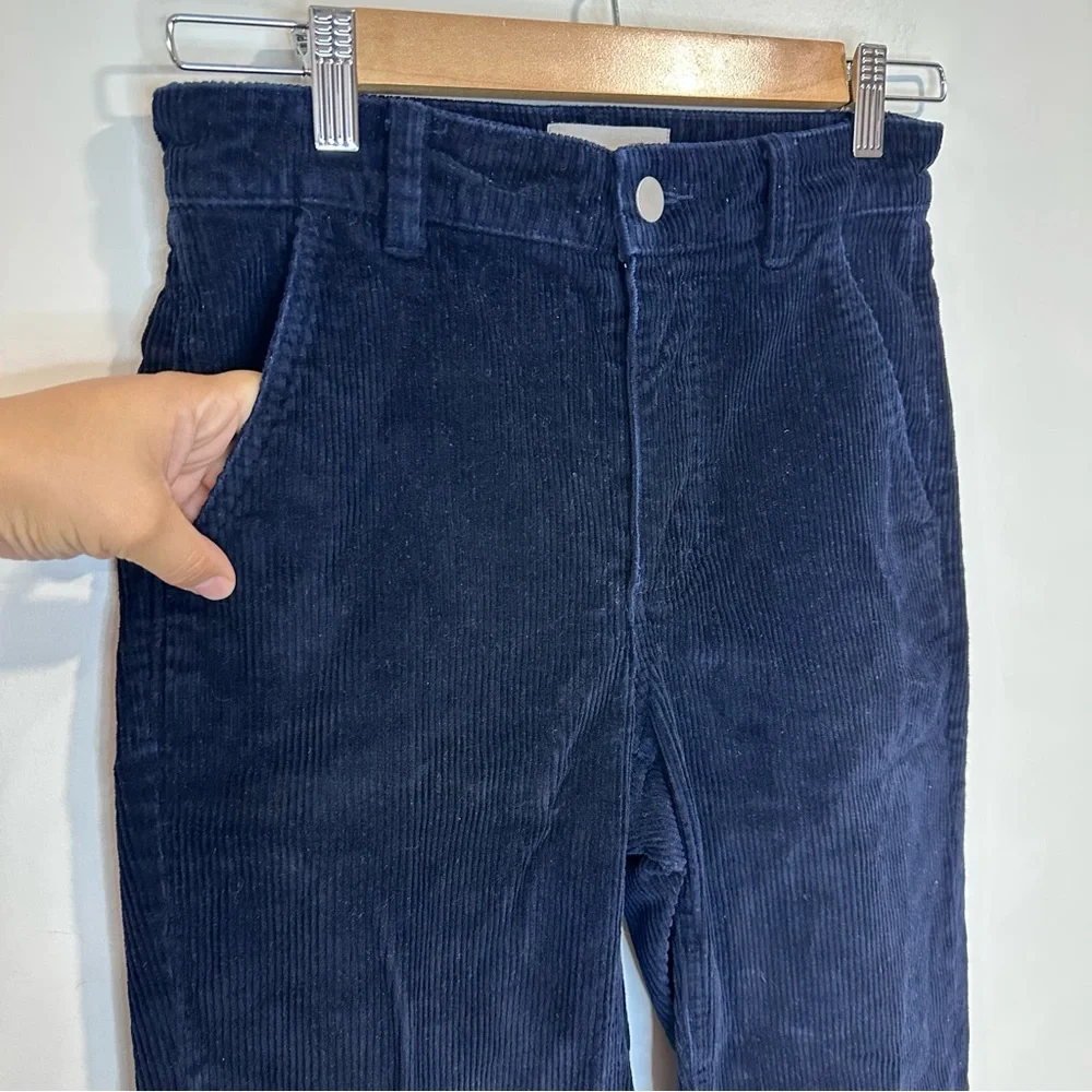 Everlane Women’s Corduroy Straight Leg Navy Blue Four Pockets Pants Size 00 - Picture 3 of 9